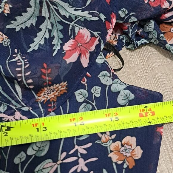 Lulu's Floral Print My Favorite Off The Shoulder Dress Navy Blue Small NWT - Picture 8 of 14